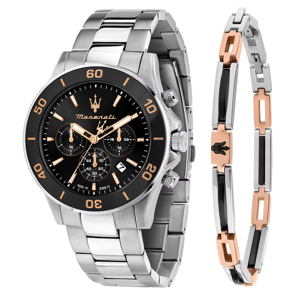 Maserati Competizione – Orologio Uomo Cronografo 43mm Acciaio Silver