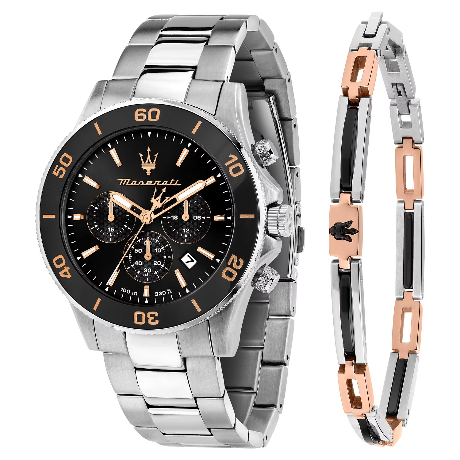 Maserati Competizione – Orologio Uomo Cronografo 43mm Acciaio Silver