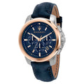 Maserati Successo – Orologio Uomo Cronografo Cassa Silver Cinturino Pelle Blu