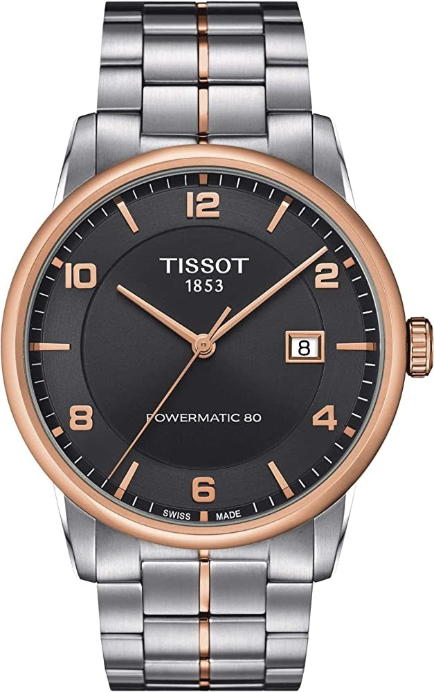 Tissot Luxury Powermatic Acciaio con Cinturino in Pelle Marrone